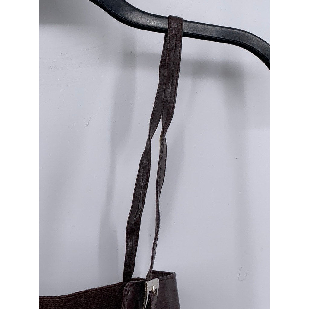 UNBRANDED Women's Brown Faux-Leather Adjustable Waist Belt SZ S