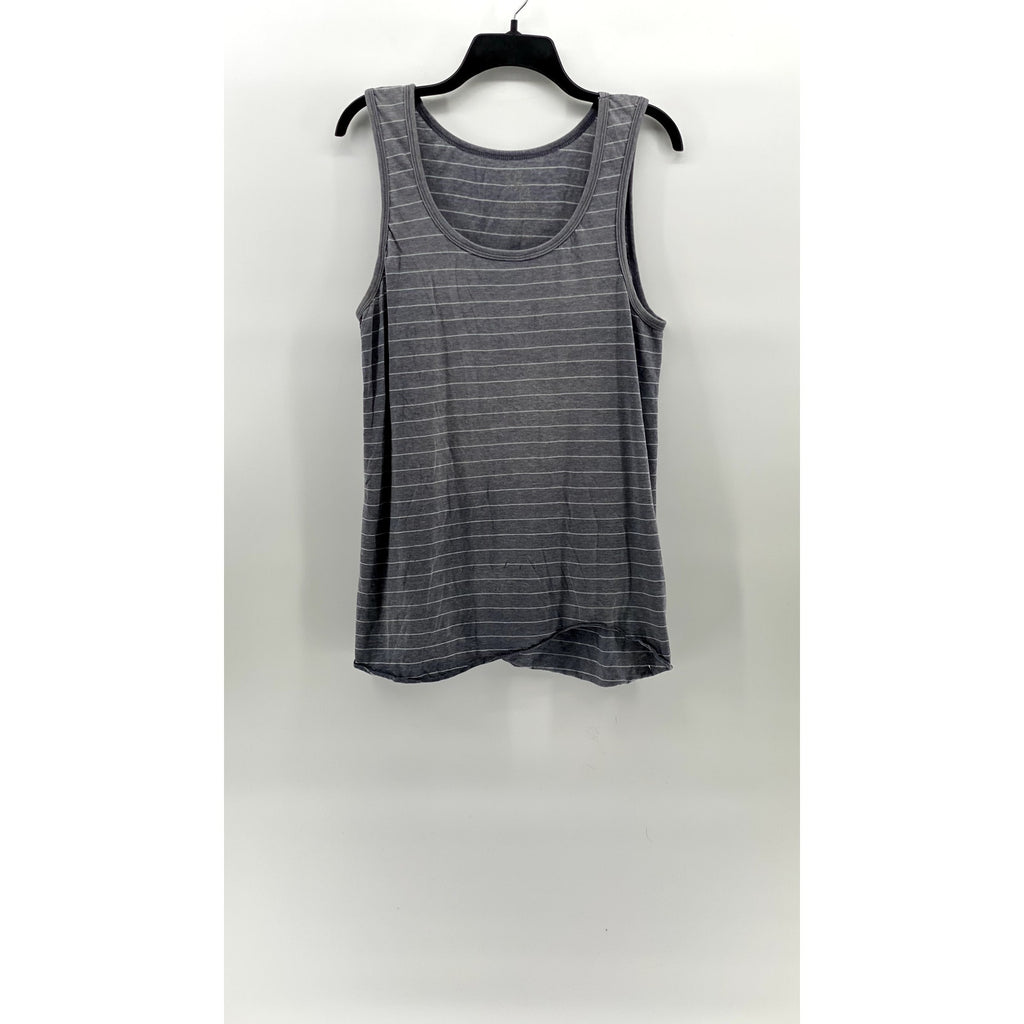 B2 Women's Blue Striped Scoop-Neck Sleeveless Tank Top SZ M