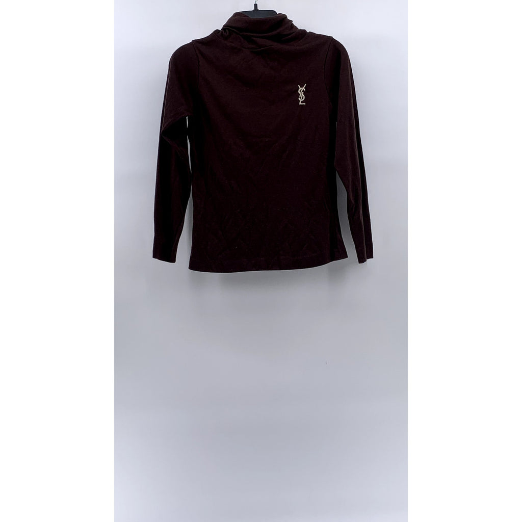 YSL, YVES SAINT LAURENT Women's Brown Pullover Long Sleeve Turtleneck Top SZ M