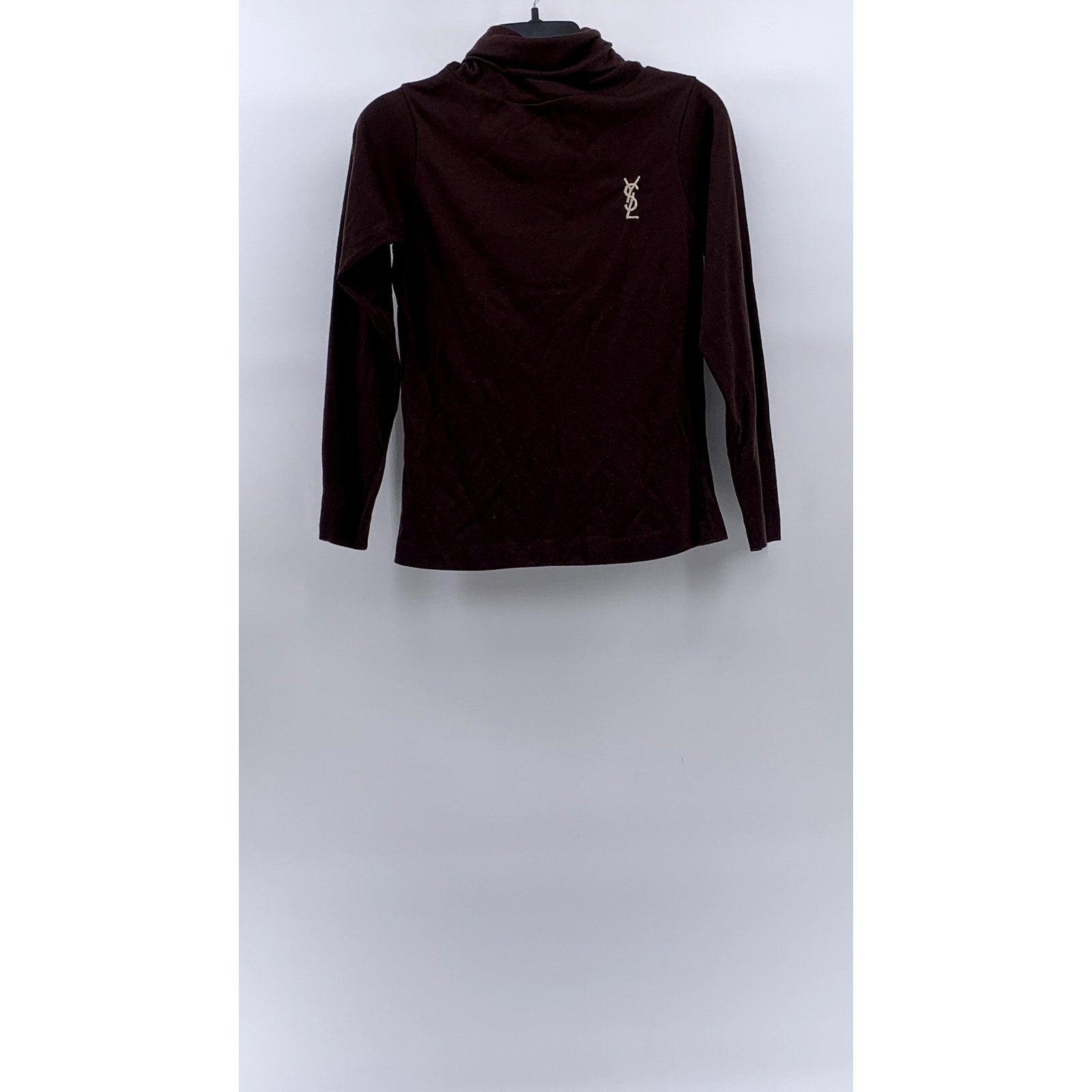 YSL, YVES SAINT LAURENT Women's Brown Pullover Long Sleeve Turtleneck Top SZ M