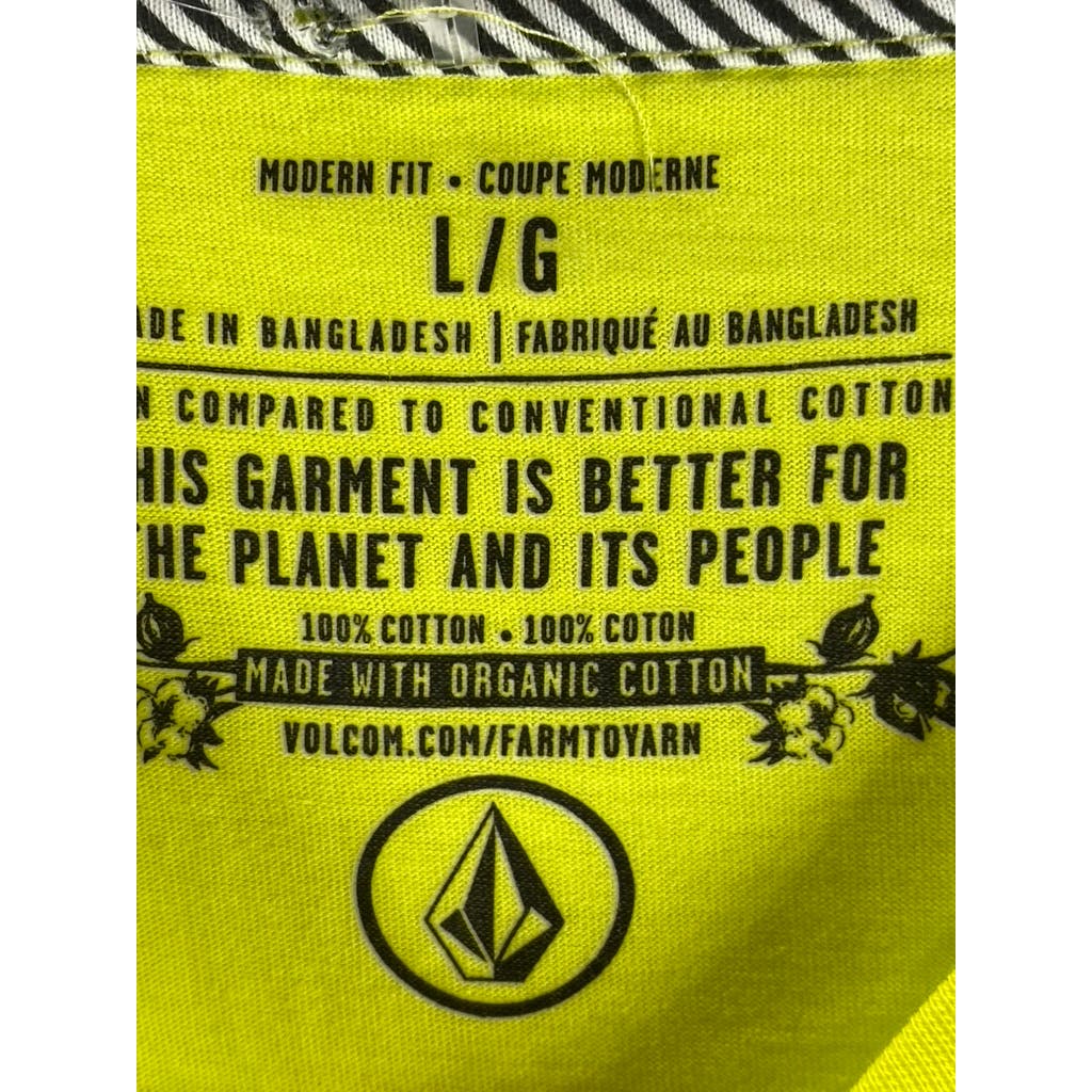 VOLCOM Men's Limeade Crewneck Modern-Fit Shattered Logo Short Sleeve T-Shirt SZL
