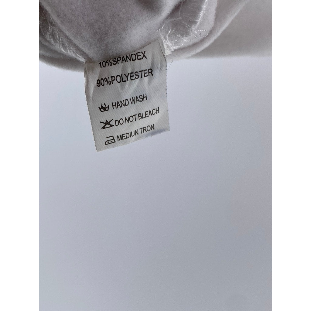 UNBRANDED Women's White Solid V-Neck Short Sleeve Tie-Knot Crop Top SZ S