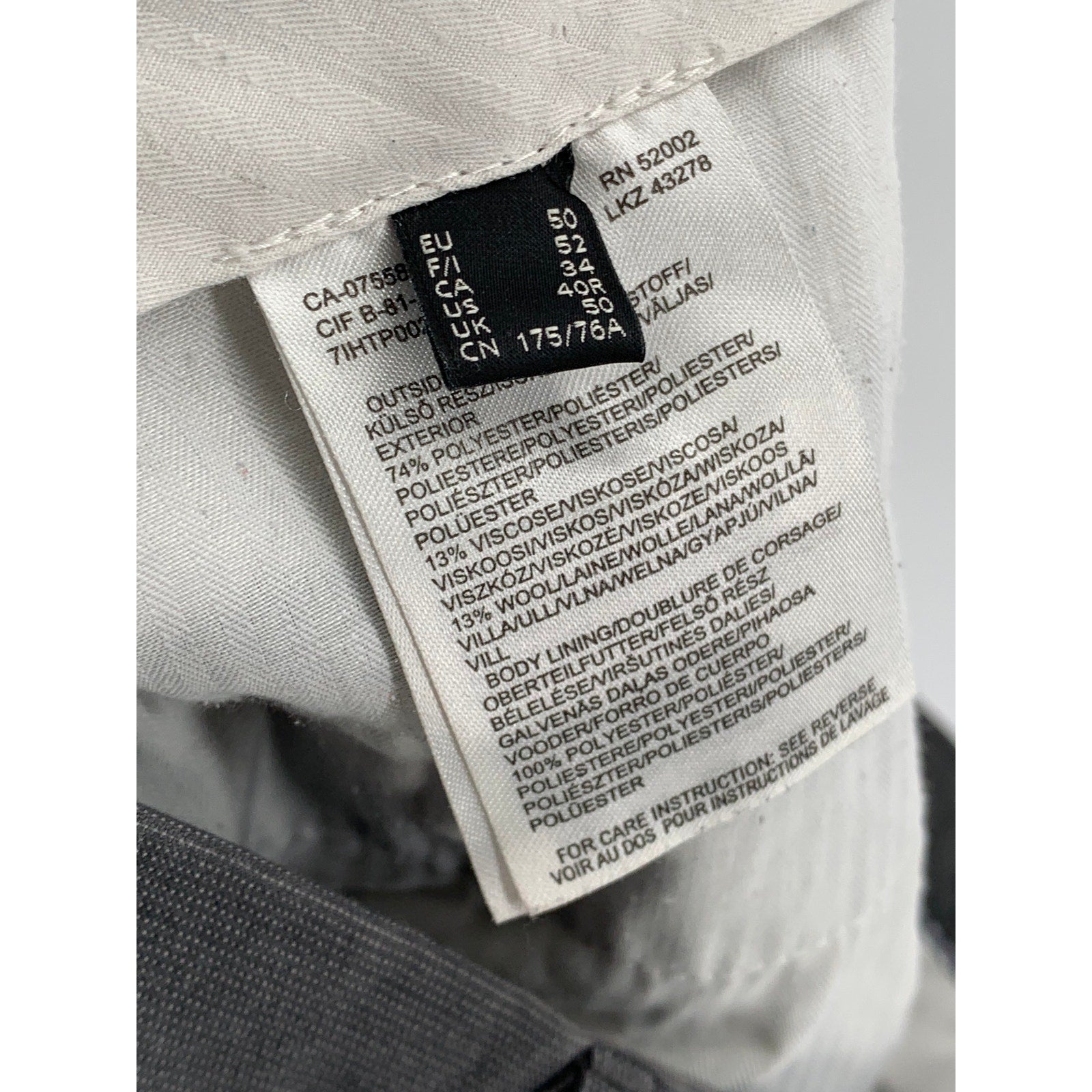 MEXX METROPOLITAN Men's Charcoal Gray Straight-Leg Regular-Fit Trousers SZ 40R