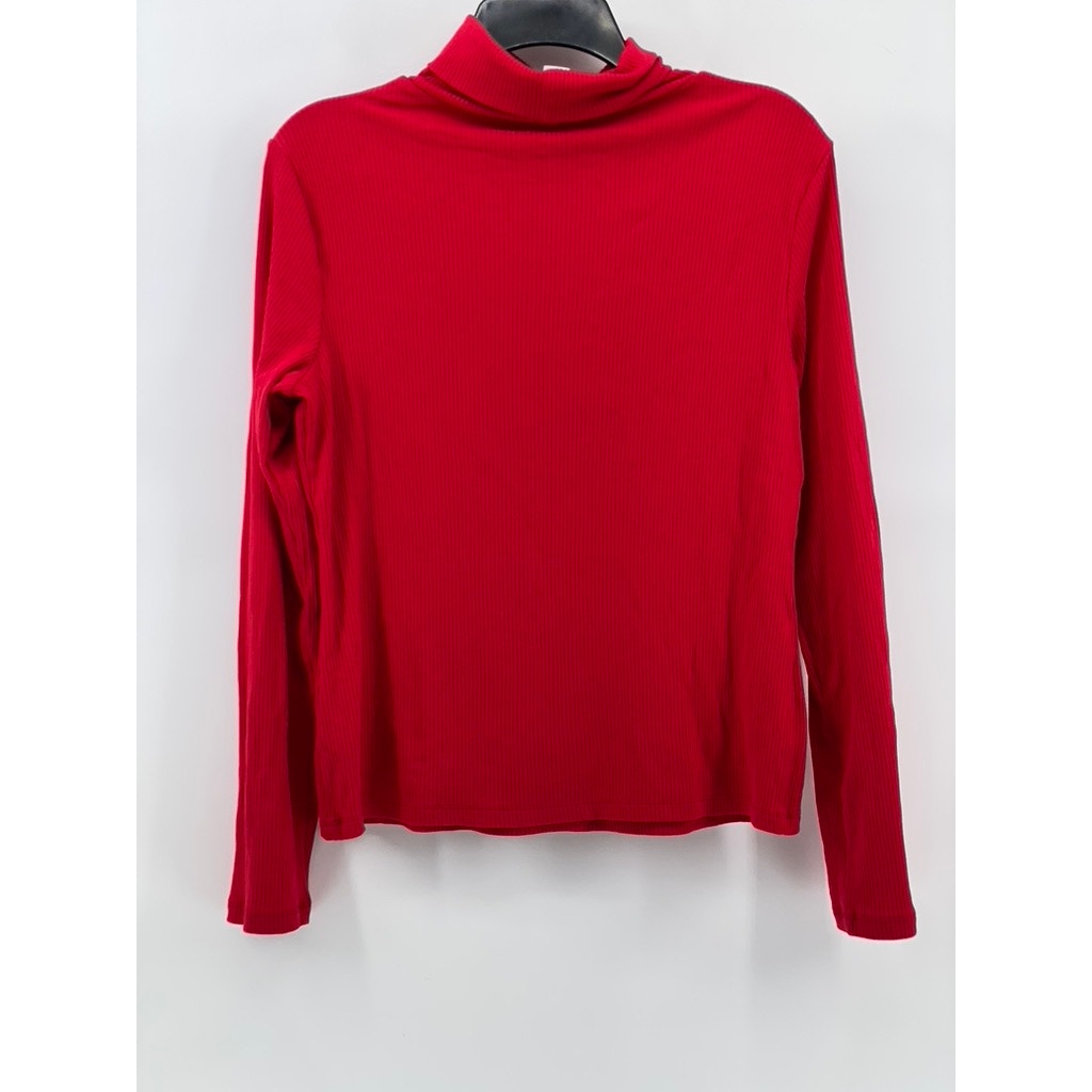 OLD NAVY Women's Red Solid Knit Pullover Turtleneck Sweater SZ L