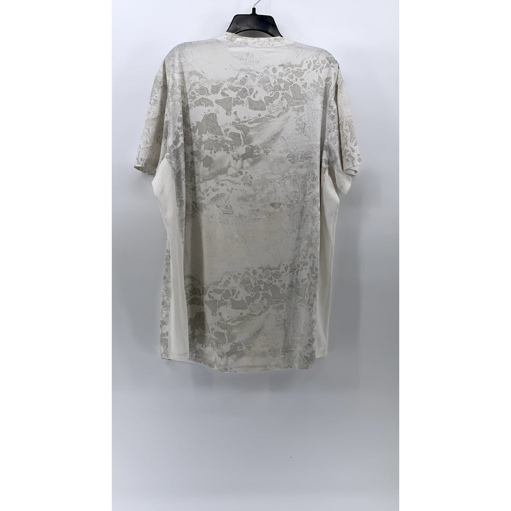 REALTRTEE Men's White-Gray Crewneck Lightweight Short Sleeve T-Shirt SZ 2XL