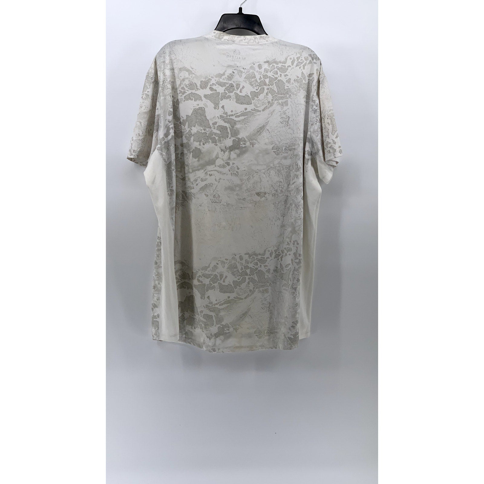 REALTRTEE Men's White-Gray Crewneck Lightweight Short Sleeve T-Shirt SZ 2XL