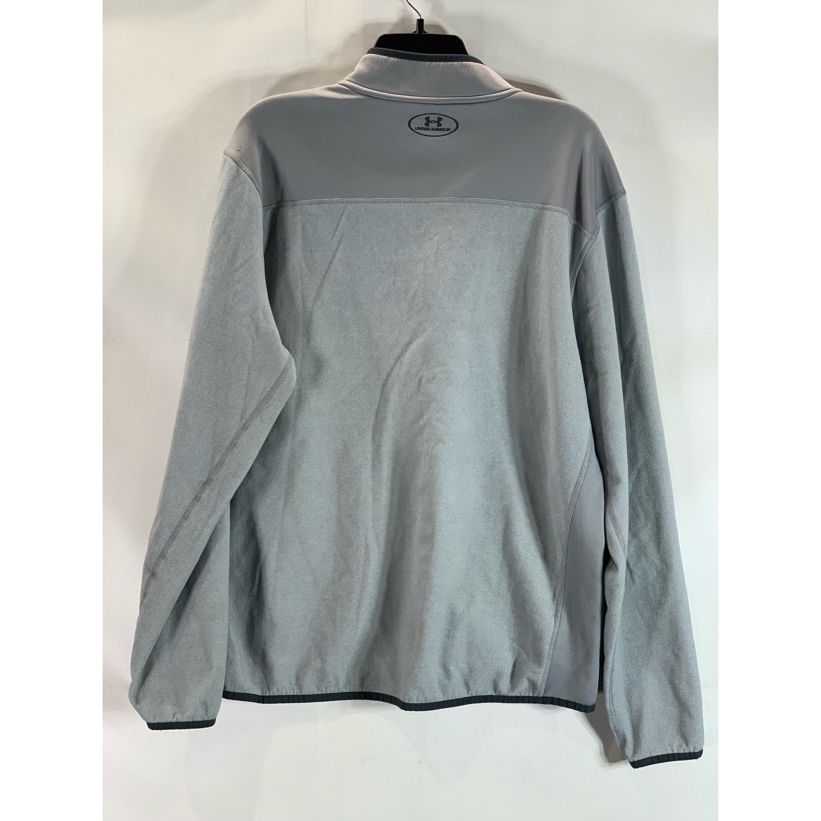 UNDER ARMOUR Men's Gray/Black Steel Goldgear Quarter-Zip Fleece Loose Sweater XL