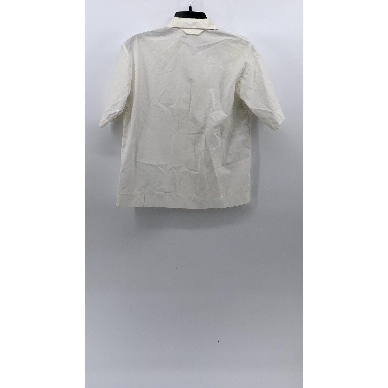 MUJI Men's White Boxy Button-Up Short Sleeve Camp Collar Shirt SZ 2XS/XS
