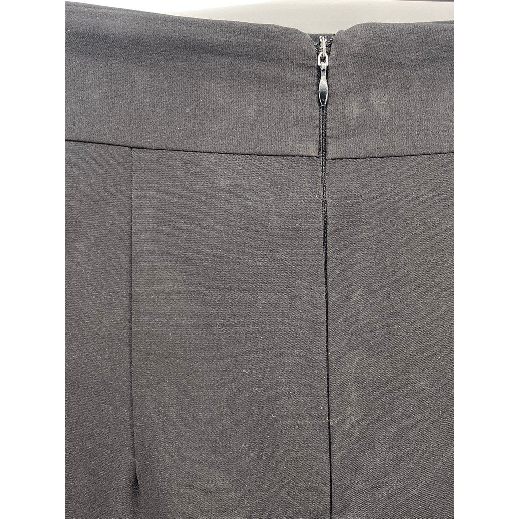 UNBRANDED Women's Black Solid Straight High-Rise Midi Skirt SZ S