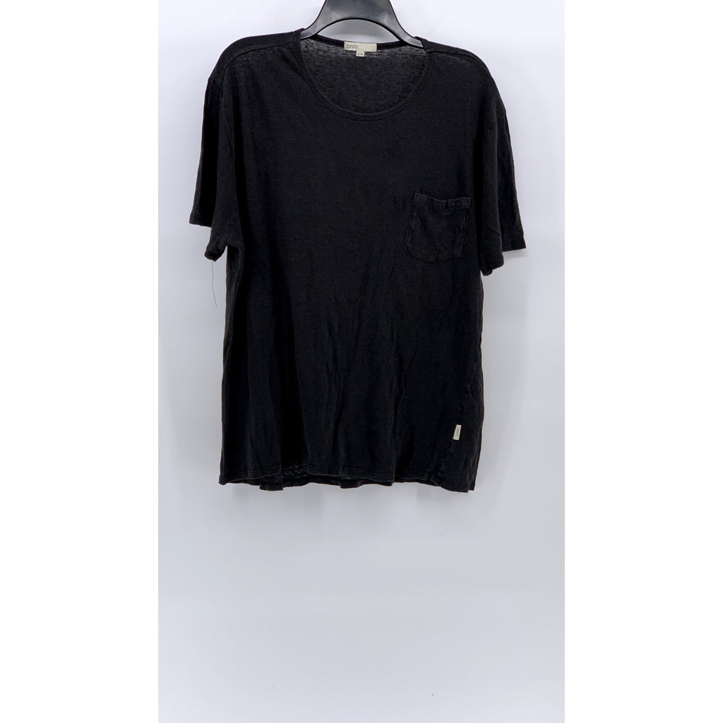 ONIA Men's Black Solid Linen Lightweight Crewneck Short Sleeve T-Shirt SZ XL