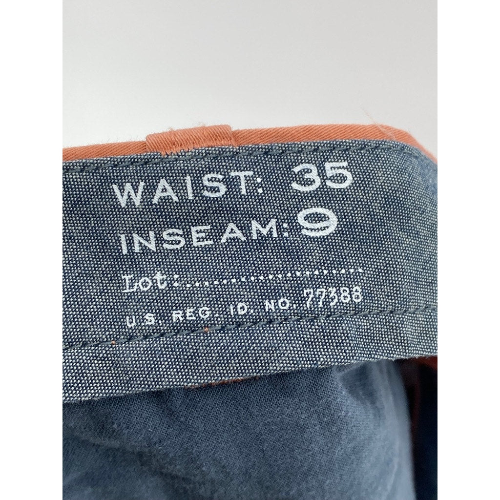 J.CREW Men's Orange Regular-Fit Stretch 9" Chino Shorts SZ 35