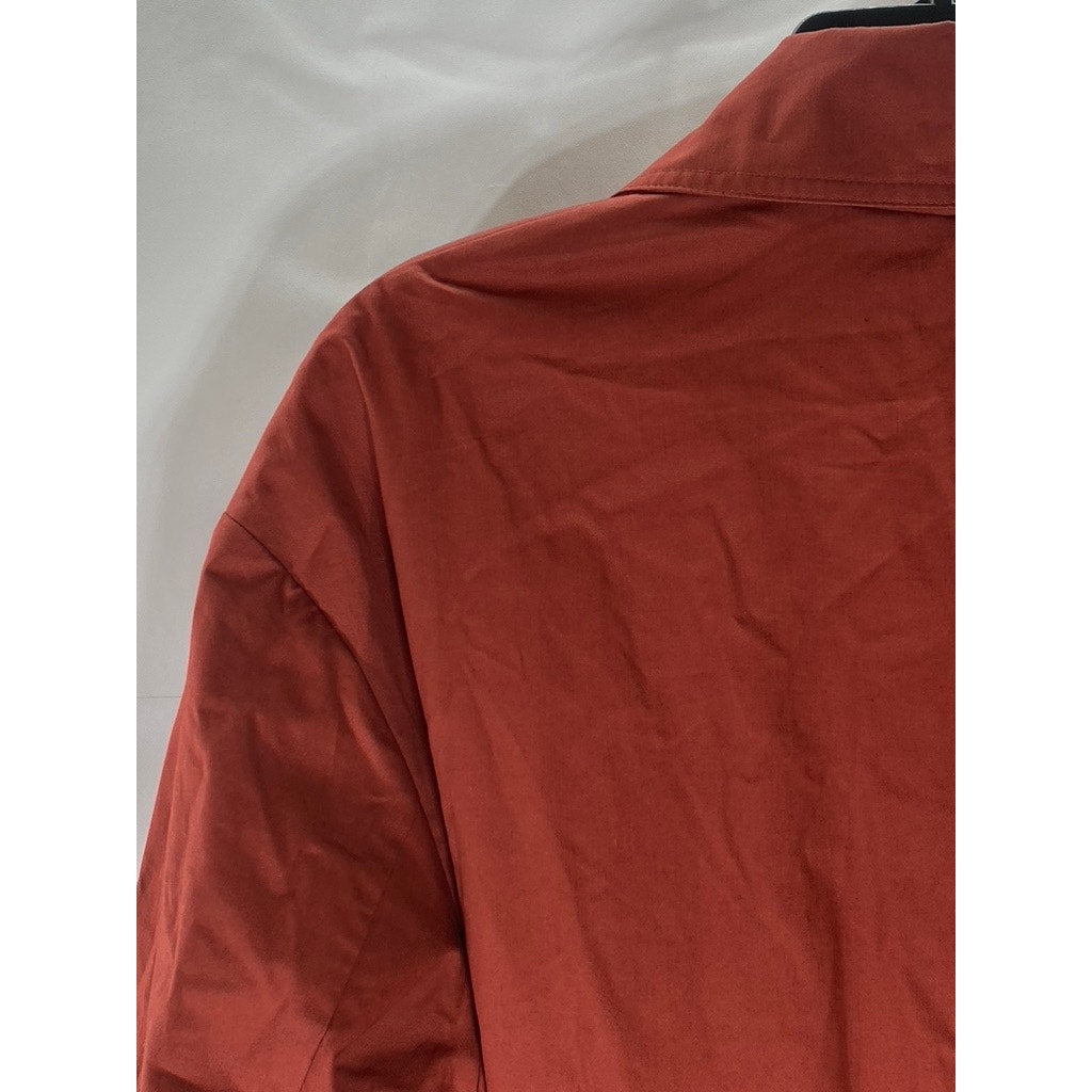 & OTHER STORIES Women's Rust Belted Button-Up Oversized Trench Coat SZ 2