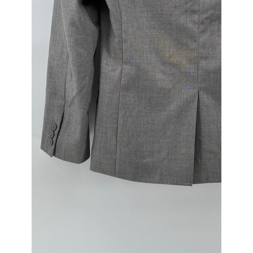 APPAMAN FINE TAILORING Boys Gray Notch Collar Two-Button Blazer SZ 12