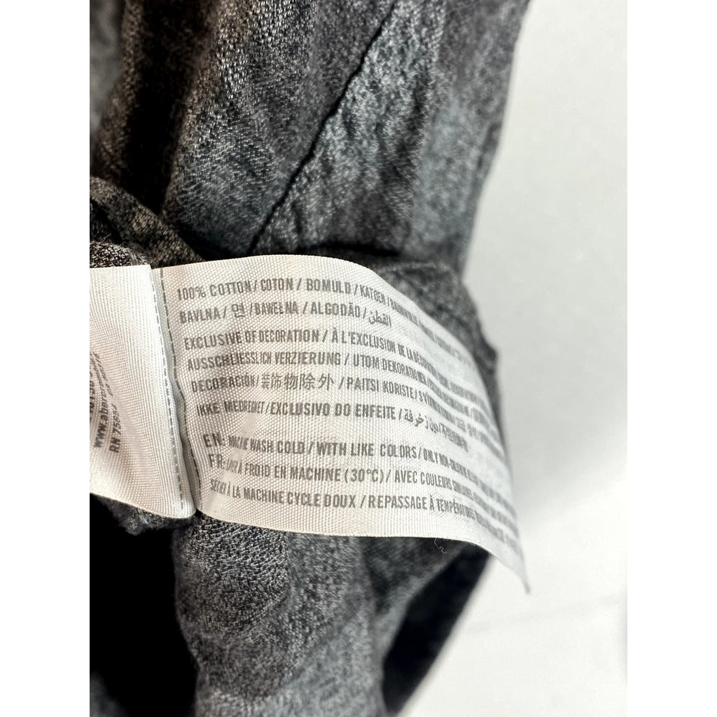 ABERCROMBIE & FITCH Men's Charcoal/Black Plaid Button-Up Muscle Shirt SZ XL