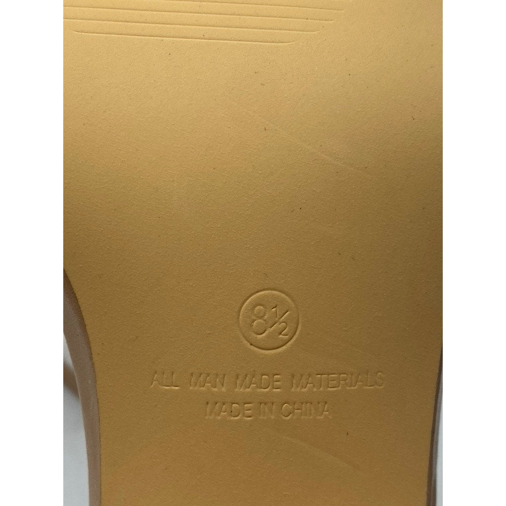 LULUS Women's Light Nude Square-Toe Gladiator Strappy Heels SZ 8.5