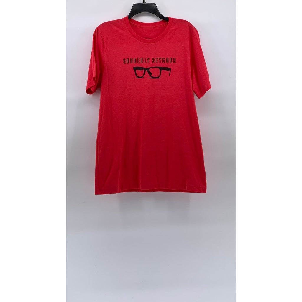 LITTLE SHOP OF HORRORS Men’s Red Seriously Seymour Glasses Graphic T-Shirt SZ L