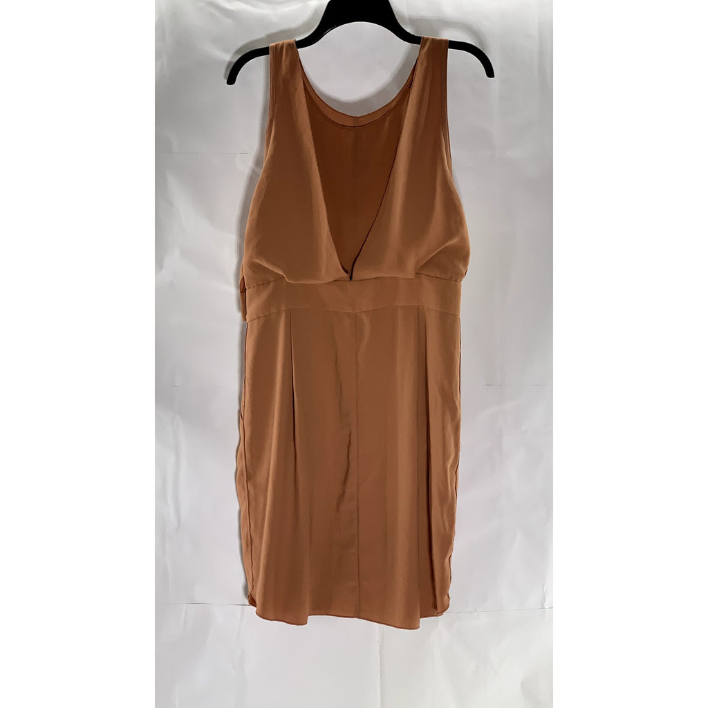 WILFRED Women's Rust Scoop-Neck Back-V Sleeveless Mini Dress SZ 8