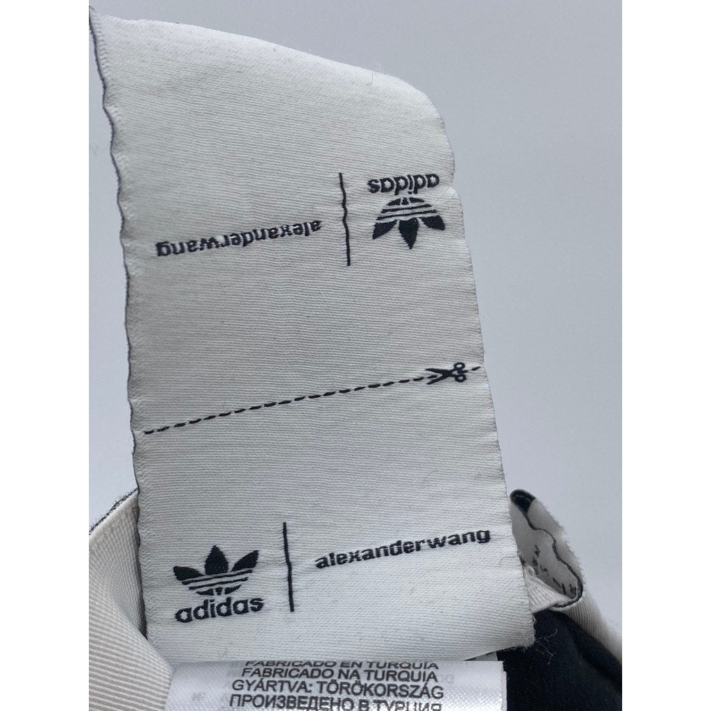 ADIDAS ORIGINALS X ALEXANDER WANG Women's Silver Distressed Biker Shorts SZ S