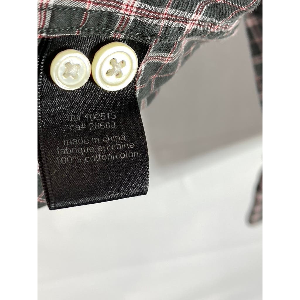 JOHN VARVATOS STAR U.S.A. Men's Black/Red Plaid Button-Up Long Sleeve Shirt SZ L