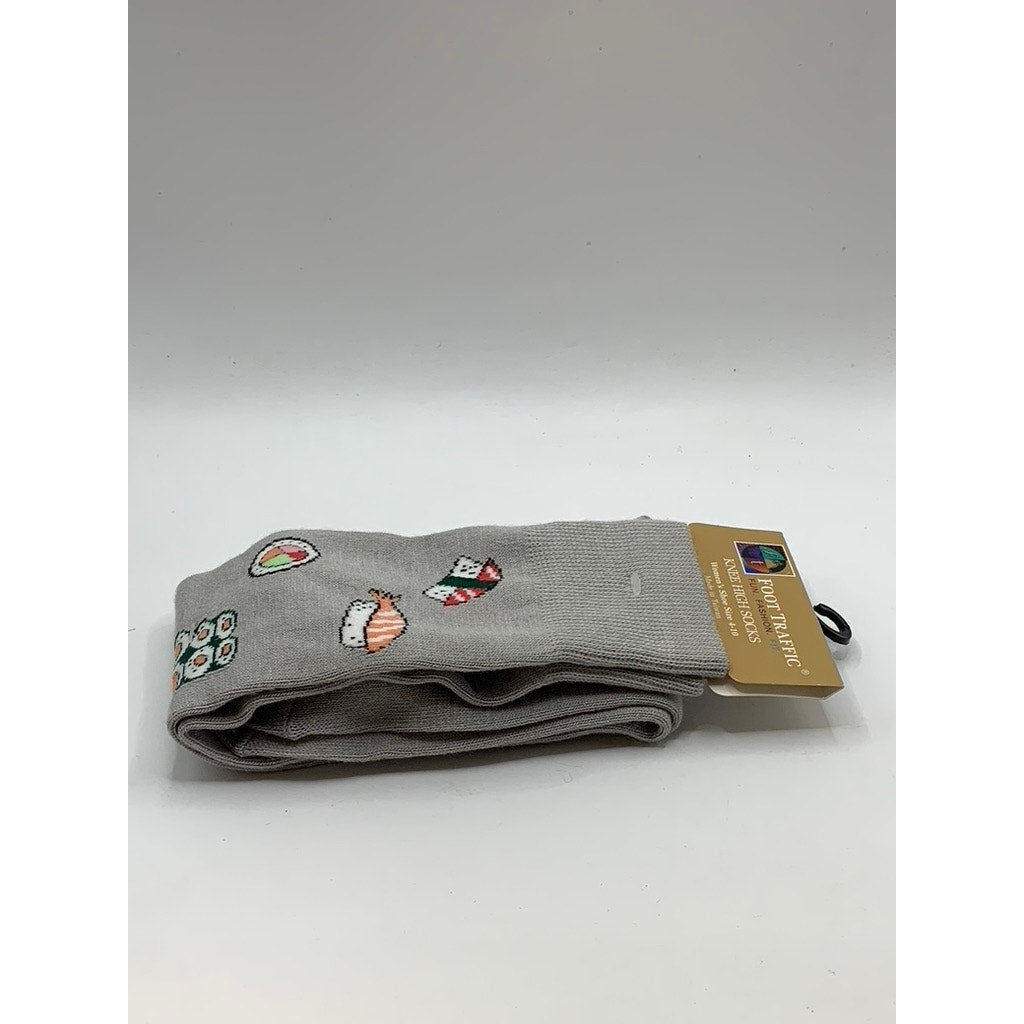 FOOT TRAFFIC Unisex Gray Sushi Crew Socks SZ OS