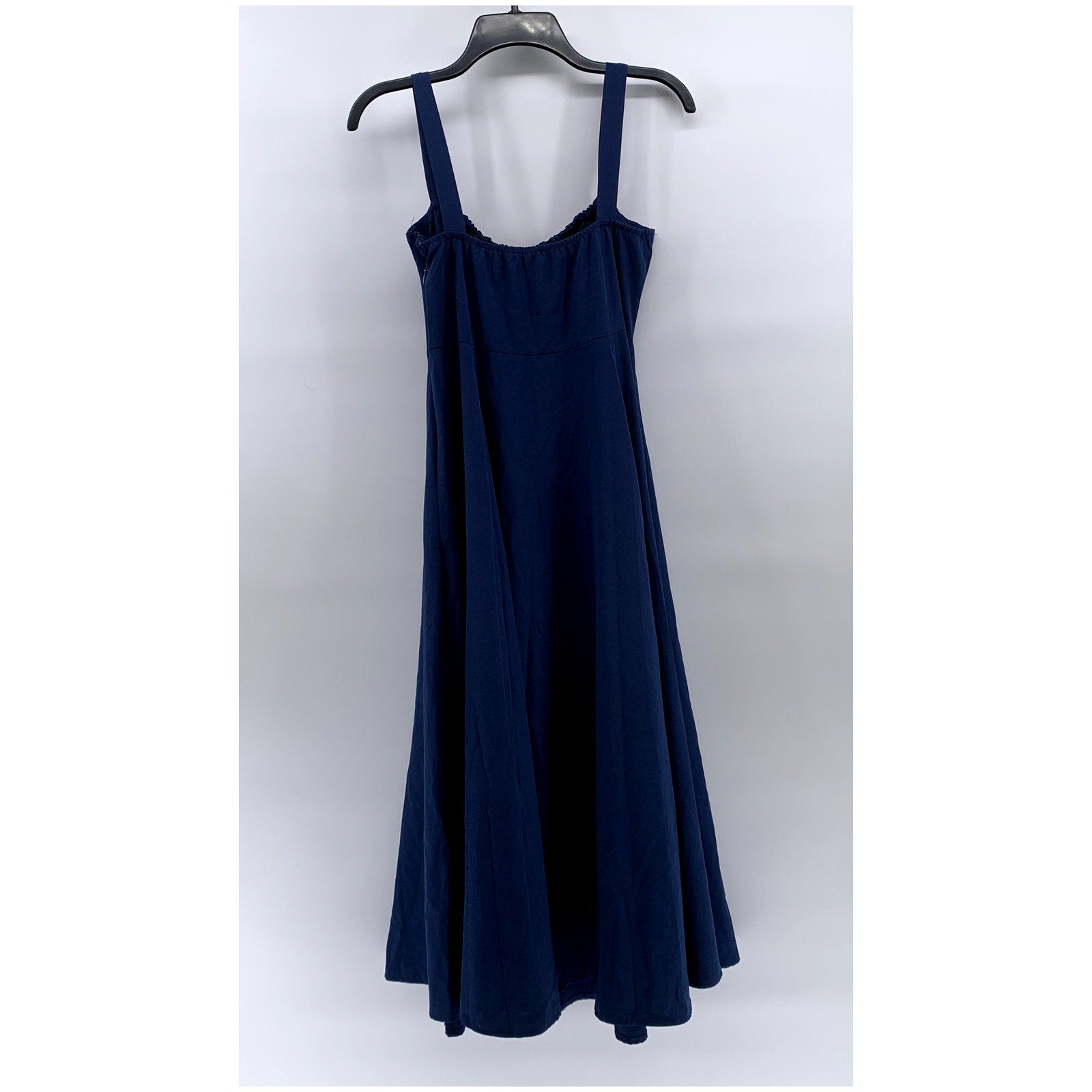 UNBRANDED Women's Dark Blue Solid Sweetheart-Neck Side Slit Maxi Dress SZ M