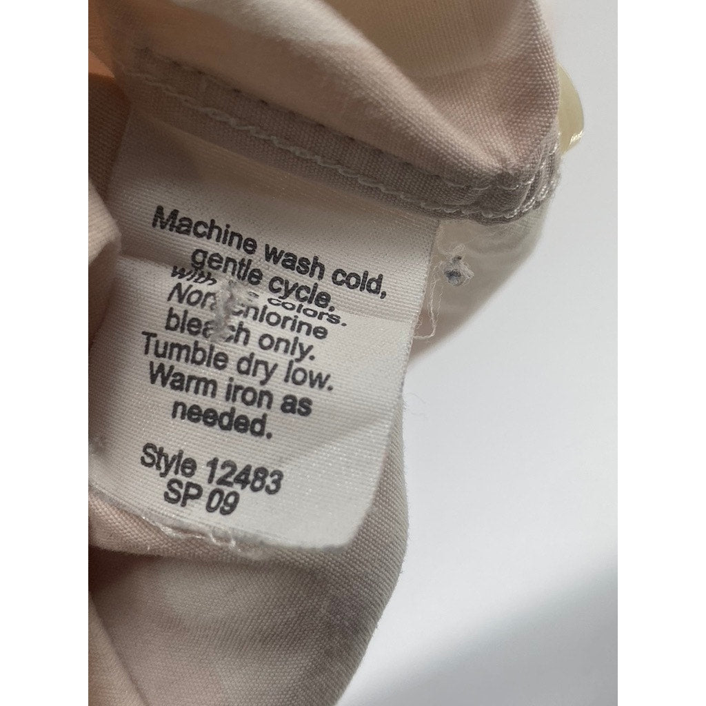 J.CREW Men's White-Pink Vintage Check Cotton Button-Up Long Sleeve Shirt SZ L