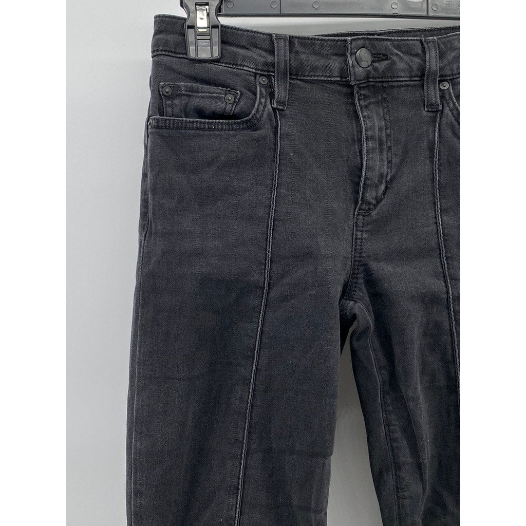 JOE'S JEANS Women's Black The Icon Mid-Rise Slit-Hem Skinny Ankle Jean SZ 28