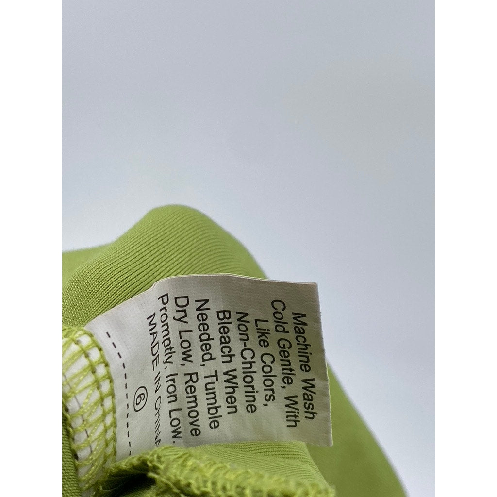 SHEIN Women's Lime Green Cross Strap Cropped Tank Top SZ 4