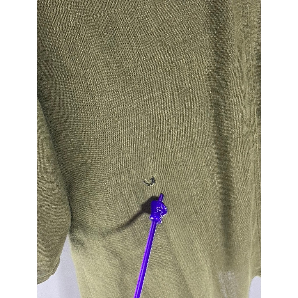 MARIE LOUISE DE CONINCK Women's Vintage Olive Green Open Front Jacket SZ 38(US8)