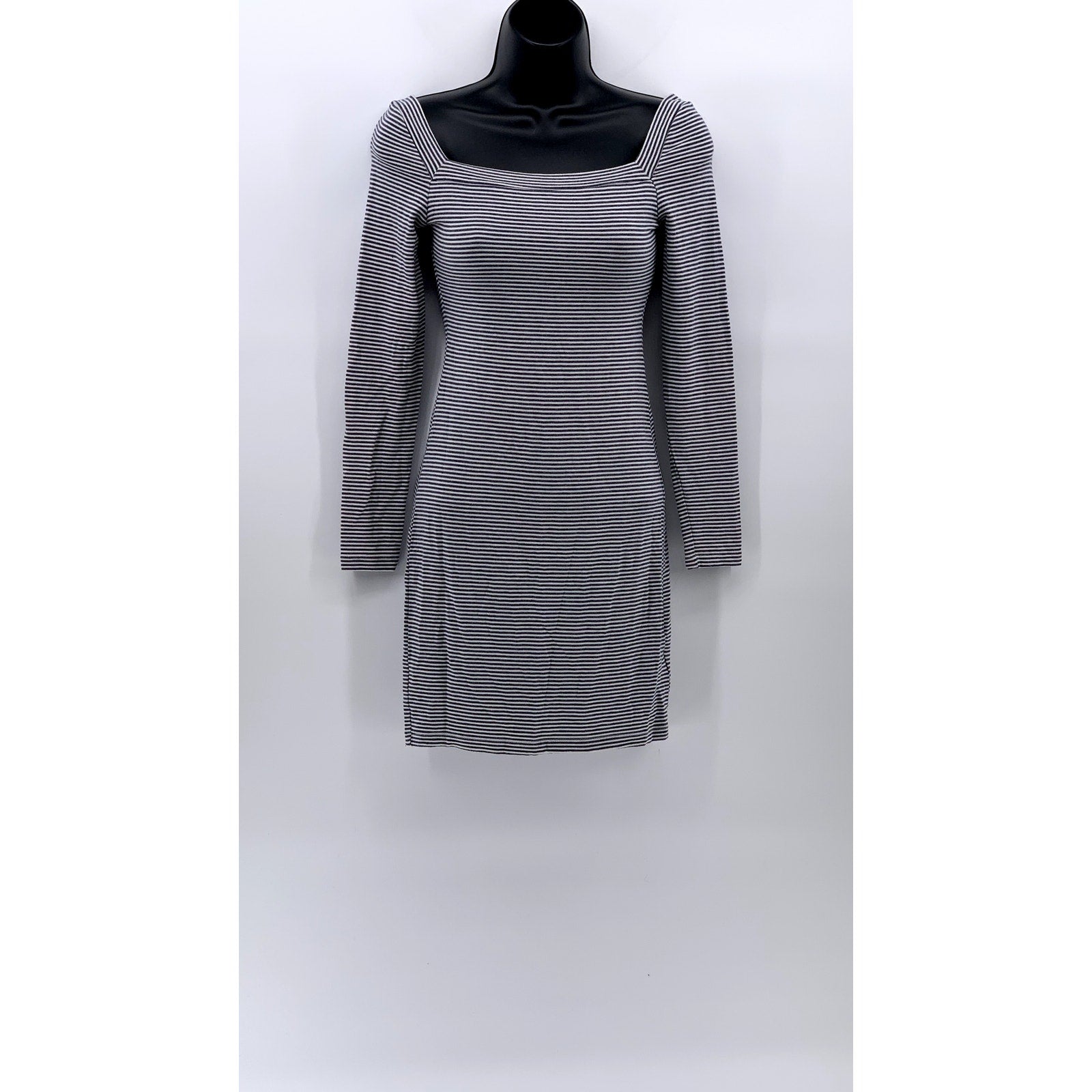 URBAN OUTFITTERS Women's Blue-White Striped Straight-Neck Bodycon Dress SZ XS