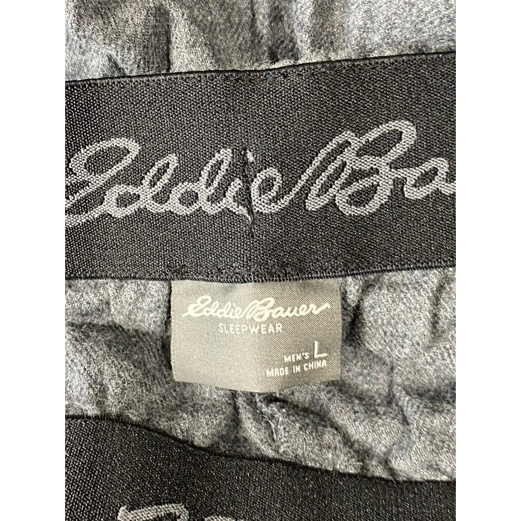 EDDIE BAUER Men's Dark Smoke Cotton Classic-Fit Drawstring Sleep Pant SZ L