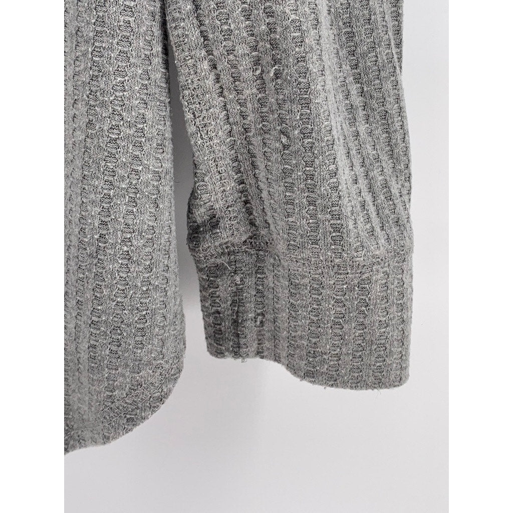 CHASER Women's Gray Waffle-Knit Hooded Lightweight Sweater Top SZ XL