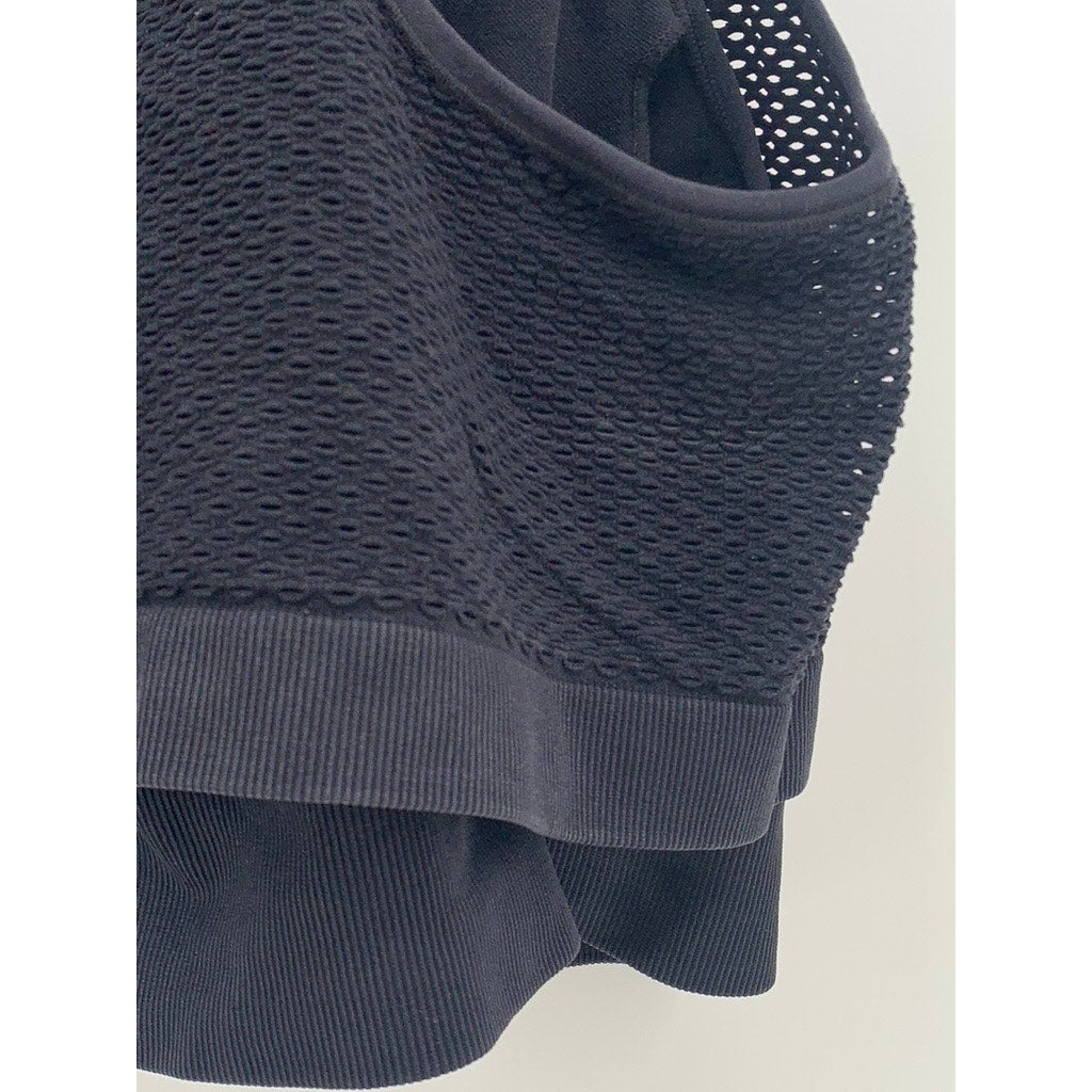 UNBRANDED Women's Black Mesh Layered Sports Bra SZ S