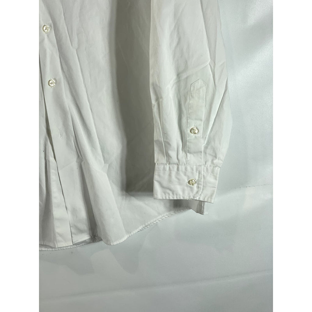 CLUB ROOM Men's Solid White Regular-Fit Button-Up Long Sleeve Shirt SZ