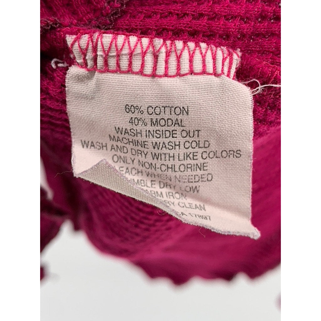 OLD NAVY Women's Vintage Perfect Fit Waffle Knit Henley Hooded Top SZ L