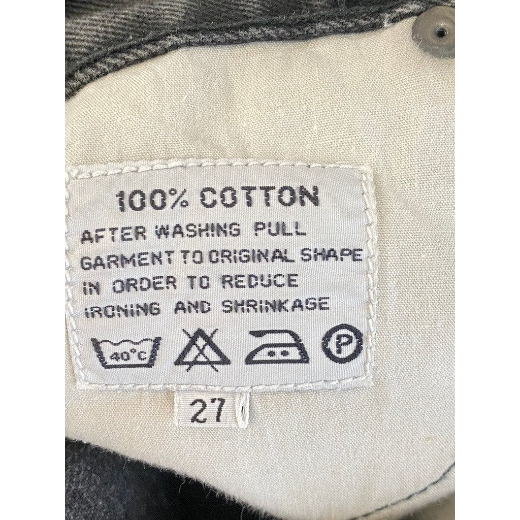 LACABLE Women's Vintage Black Slim-Leg High-Rise Denim Five-Pocket Jean SZ 27