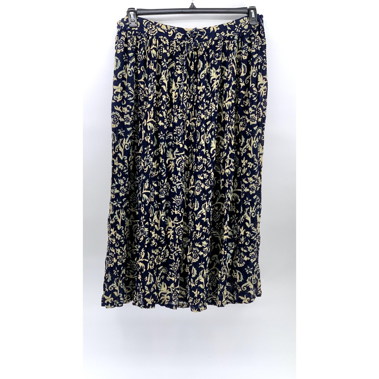 ORVIS Women's Navy Floral Midi Skirt SZ M