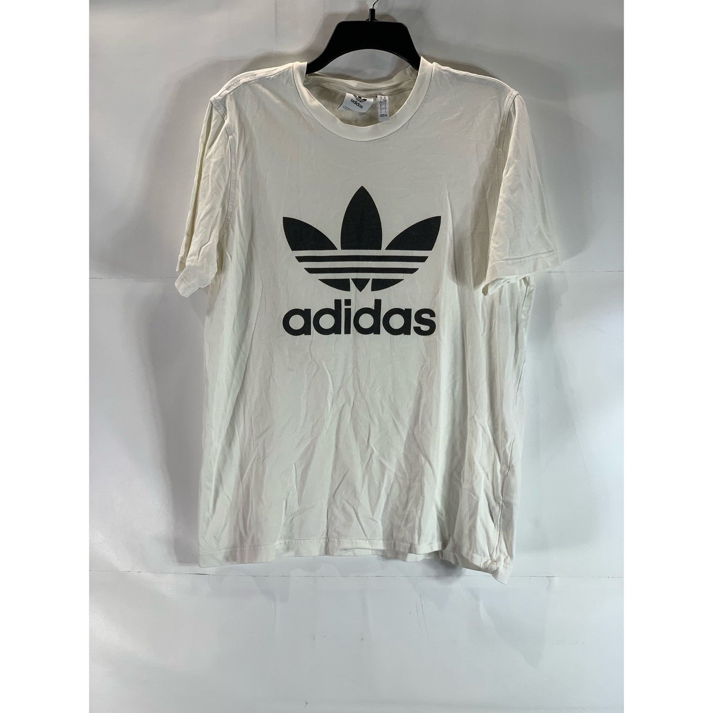 ADIDAS Men's White/Black Large Adicolor Trefoil Logo Crewneck T-Shirt SZ L