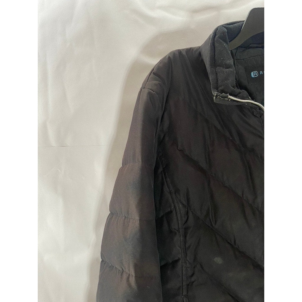 REACTION KENNETH COLE Men's Vintage Black Zip-Up Stand Collar Jacket SZ XL