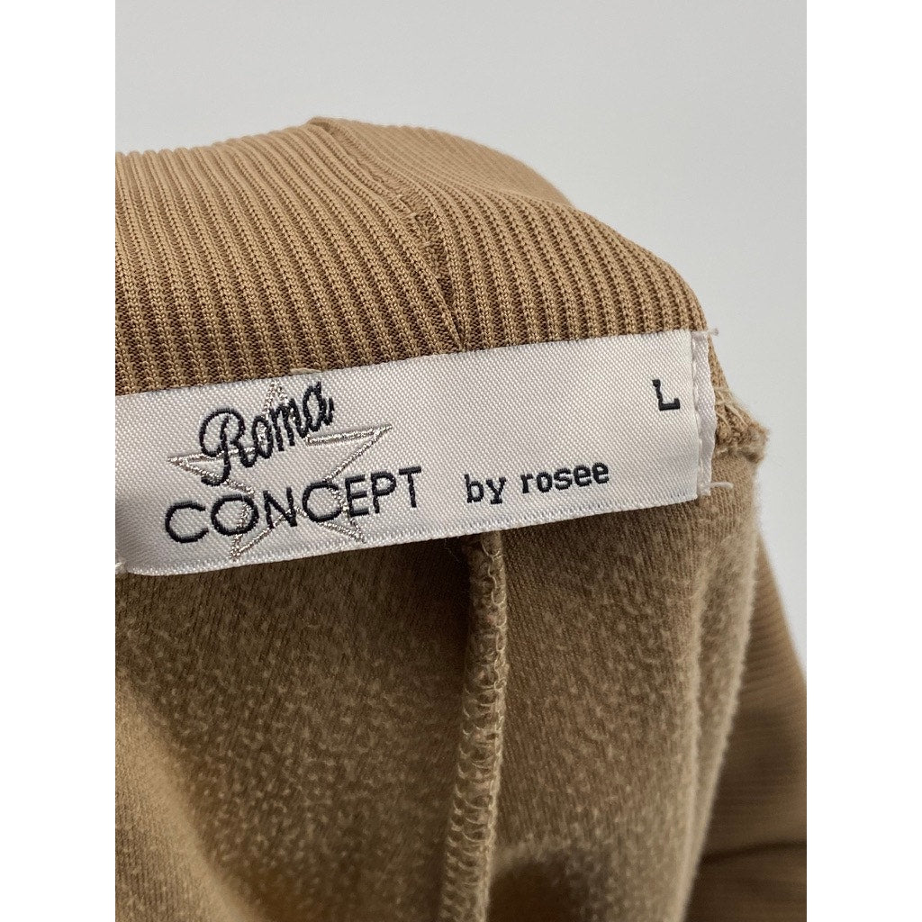 ROMA CONCEPTS By ROSEE Women's Brown Faux Suede Drawstring Sweatpants SZ L