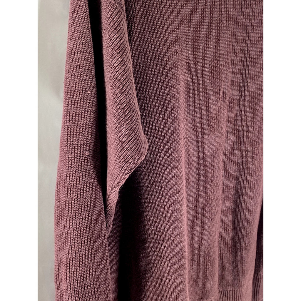 NORTHWEST TERRITORY Men's Vintage Burgundy Rib Knit Crewneck Sweater SZ XL