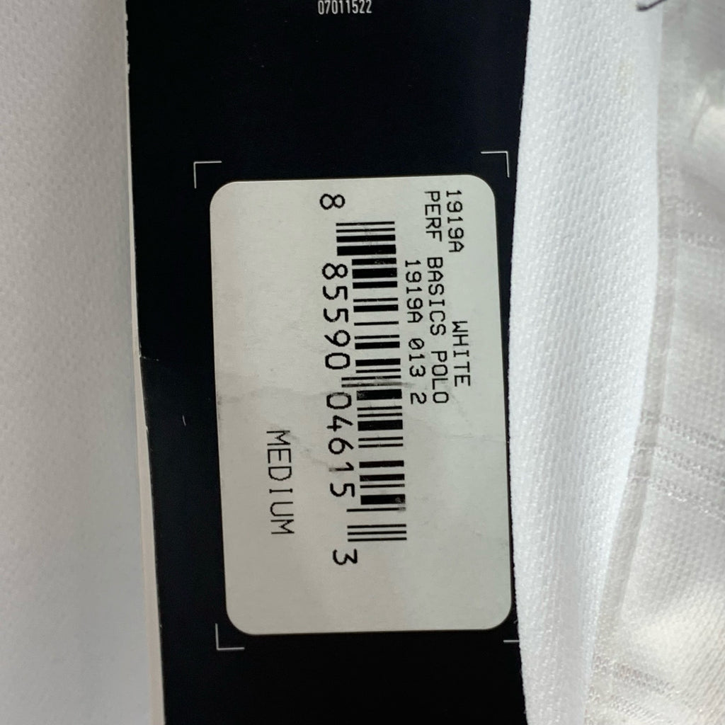 ADIDAS Men's White Performance Basics Short Sleeve Polo Shirt SZ M
