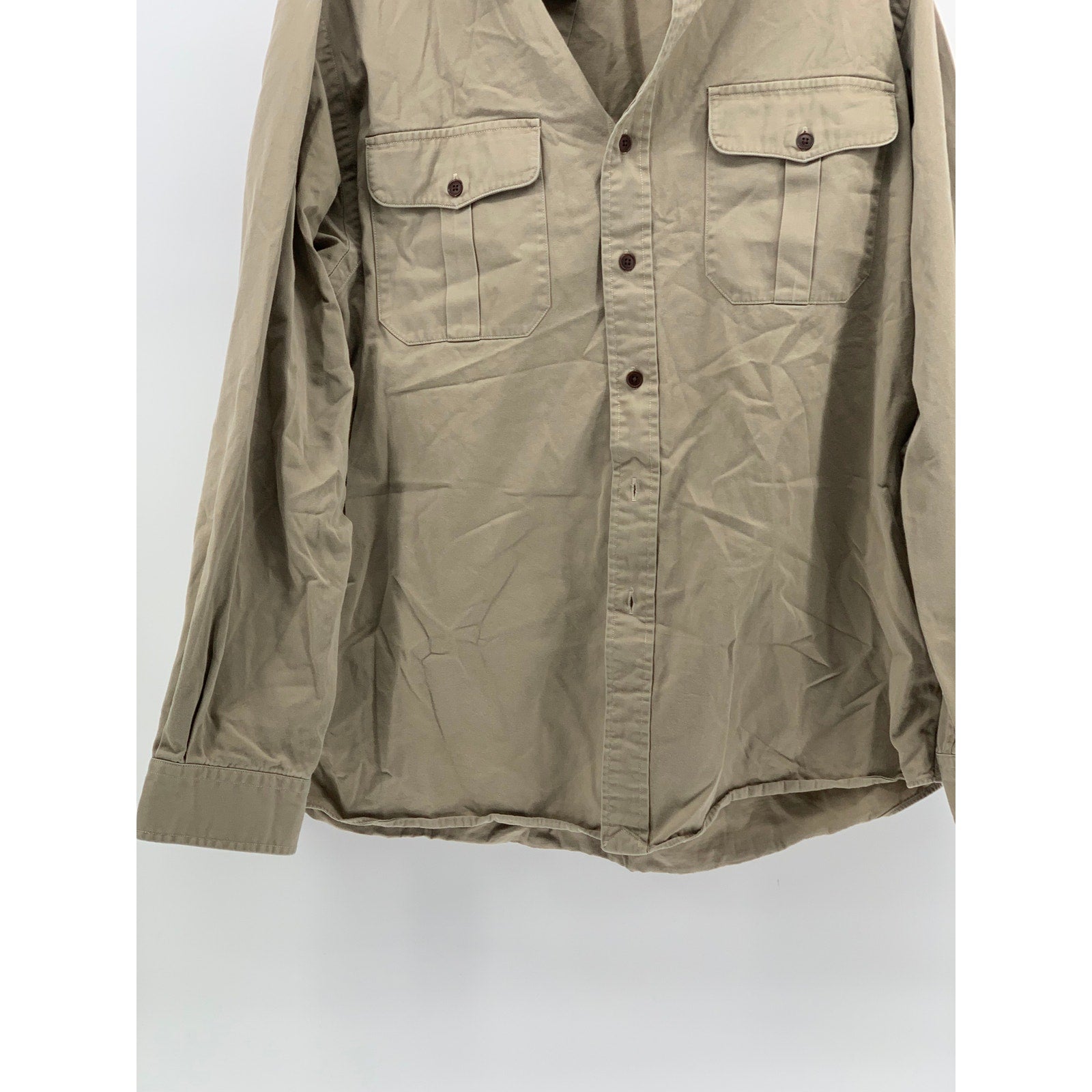 POLO By RALPH LAUREN Men's Tan Vintage Ranger Button-Up Long Sleeve Shirt SZ L