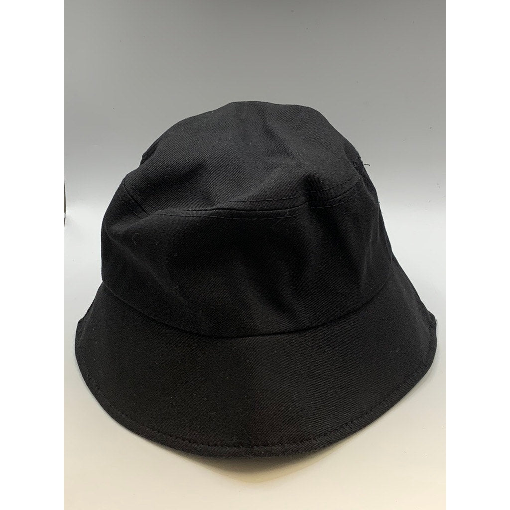 UNBRANDED Unisex Black Solid Canvas Bucket Hat SZ OS