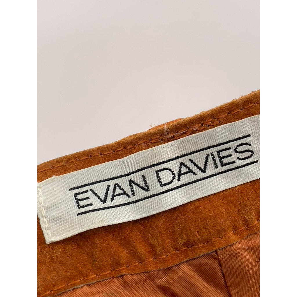 EVAN DAVIES Women’s Vintage Orange Leather High-Rise Straight Leg Pant SZ L