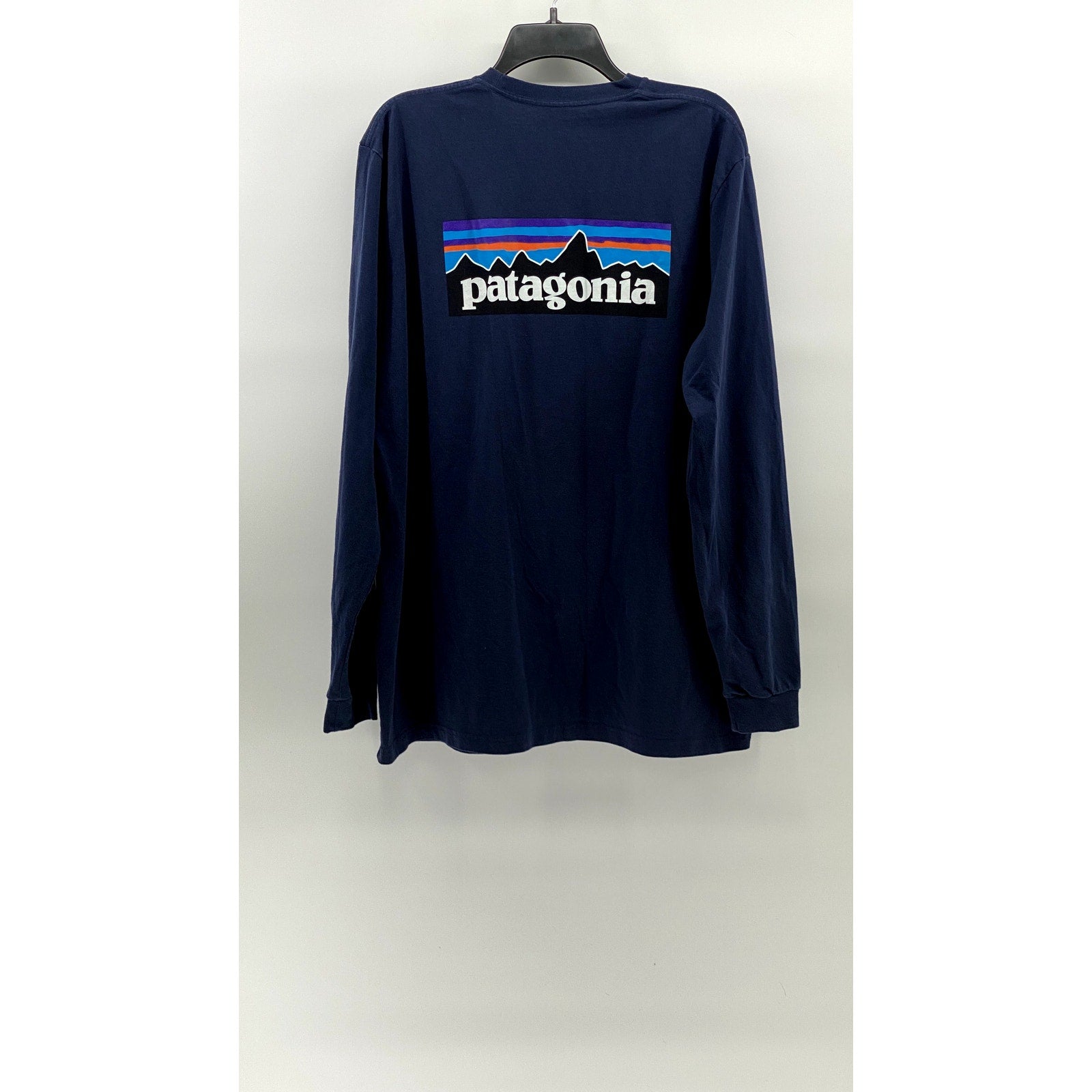 PATAGONIA Men's Navy Logo Crewneck Regular-Fit Casual Responsibili-Tee SZ XL