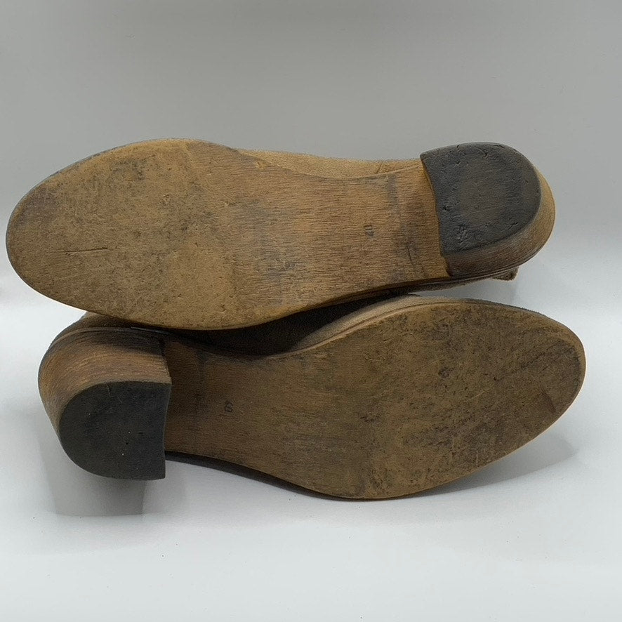 UNBRANDED Women's Brown Suede Round Toe Block Heel Ankle Bootie SZ 40 US 9