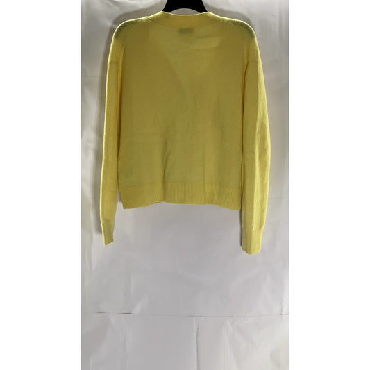 STOCKHOLM ATELIER & OTHER STORIES Women's Yellow Wool-Blend V-Neck Cardigan SZ S