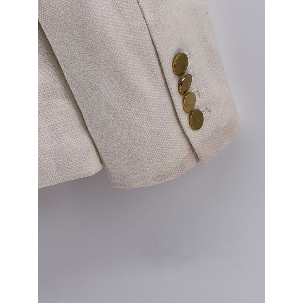 ANN TAYLOR Women's Petite Beige Textured Single Button Blazer SZ 4P