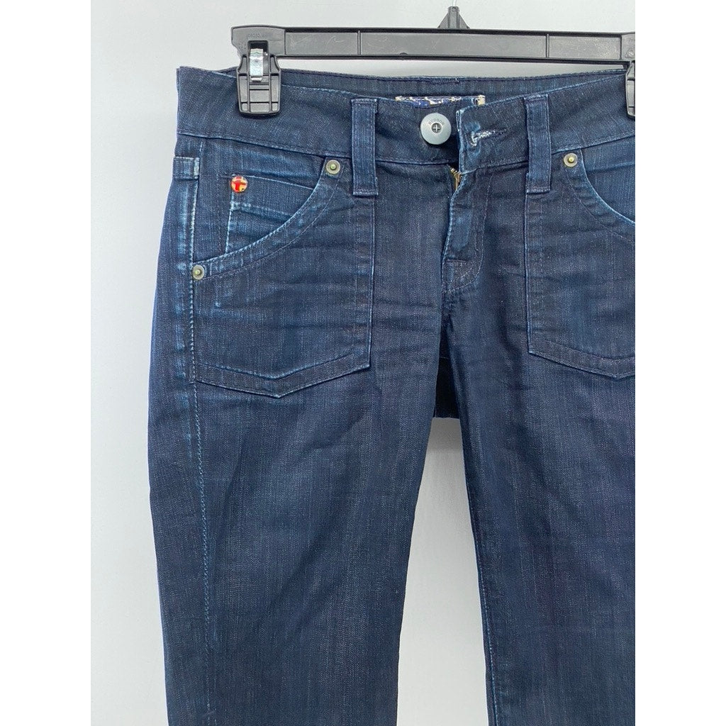 HUDSON Women’s Vintage Dark Blue Five-Pocket Regular-Fit Bermuda Shorts SZ 24